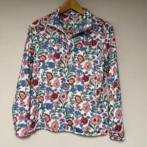 Vineyard Vines Womens Shep Shirt Cotton 1/4 Zip Floral print  Accents Size XS